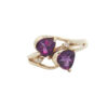 9ct Gold Amethyst Heart & Diamond Ring