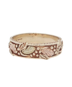 Black Hills Gold Grape & Leaf Vine Band Ring