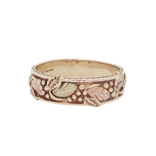 Black Hills Gold Grape & Leaf Vine Band Ring