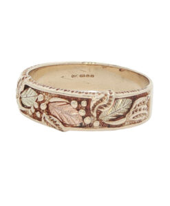 Black Hills Gold Grape & Leaf Vine Band Ring