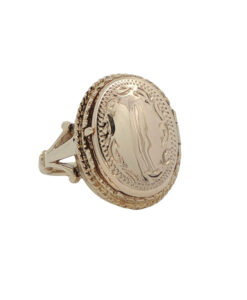 9ct Gold Oval Locket Ring