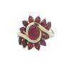 9ct Yellow Gold Ruby and Garnet Cluster Ring