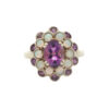 9ct Yellow Gold Opal and Amethyst Cluster Ring