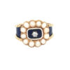 Antique 19th Century Pearl, Diamond & Enamel Ring in 18ct Yellow Gold