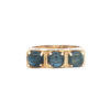 9ct Gold Cabochon Sapphire Three Stone Ring