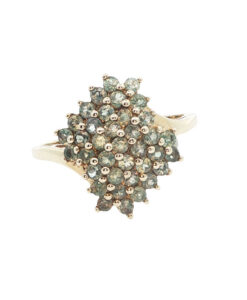 Vintage 9ct Yellow Gold Alexandrite Cluster Ring