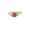 9ct Yellow Gold Ruby & Diamond Cross-Over Ring