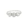 Antique Platinum Three Stone Diamond Ring, c.1900