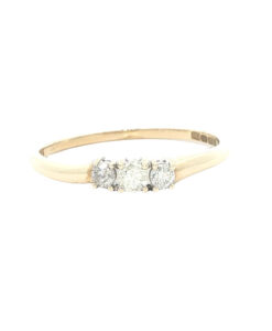 9ct Gold Diamond Three Stone Trilogy Ring