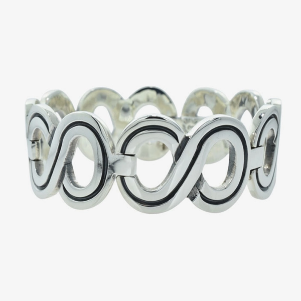 Vintage Los Castillo Infinity Link Sterling Silver Bracelet – Taxco Mexico 72.8g
