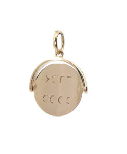 Vintage 9ct Gold GOOD LUCK Spinner Pendant