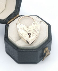 Vintage Georg Jenson 9ct Gold Heart Padlock Charm