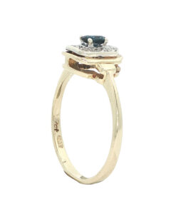 Alternative view of Vintage 9ct Gold Sapphire and Diamond Cluster Ring