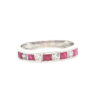 9ct White Gold Diamond and Ruby Band Ring