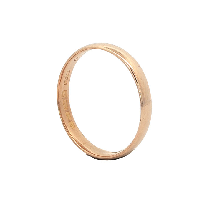 Antique 22ct Gold Wedding Band Ring 3mm Size P1/2 - Image 4