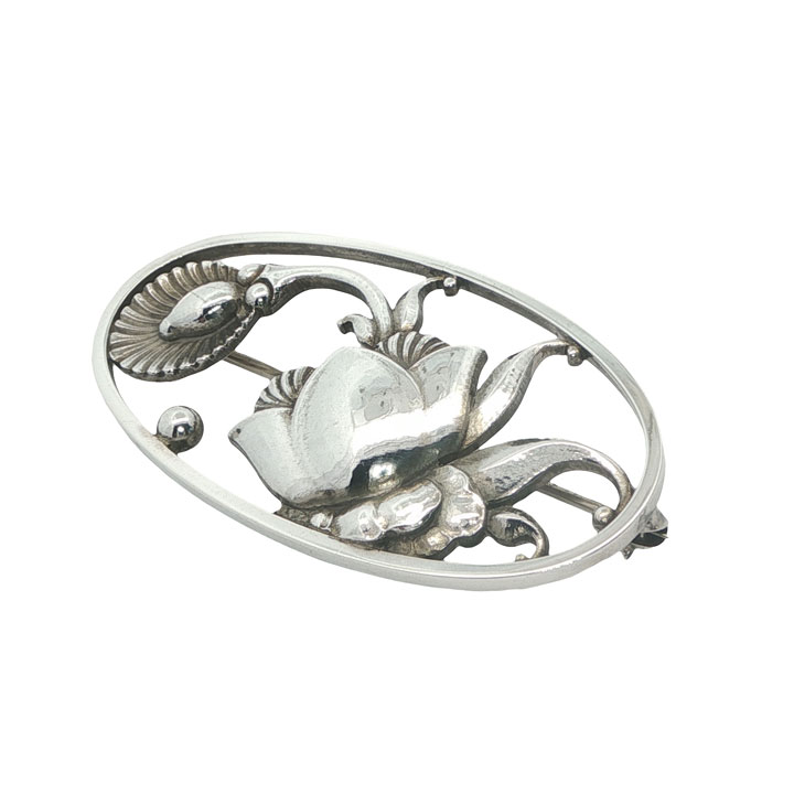 Georg Jensen Vintage Sterling Silver Cactus Brooch #274 by Gundorph Albertus (c.1935–1942) - Image 4