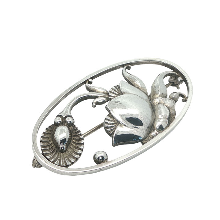 Georg Jensen Vintage Sterling Silver Cactus Brooch #274 by Gundorph Albertus (c.1935–1942) - Image 3
