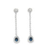 18ct White Gold Diamond & Sapphire Drop Earrings