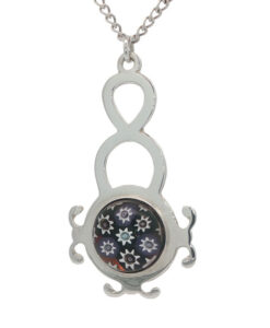 Vintage Sterling Silver Caithness Glass Millefiori Pendant