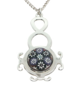 Alternative view of Vintage 1977 Caithness Jewellery Sterling Silver Pendant with Millefiori Glass