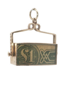 Vintage 9ct Gold Spinner Fob with £1 Note – Dublin, 1978