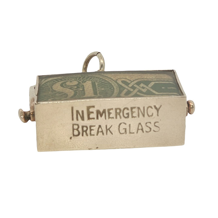 Vintage 9ct Gold Spinner Fob with £1 Note – Dublin, 1978 - Image 2