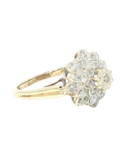 Alternative view of 9ct Gold 0.25ct Diamond Cluster Ring