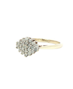 Alternative view of 9ct Gold 0.25ct Diamond Cluster Ring
