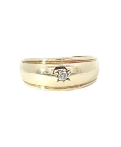 9ct Yellow Gold Diamond Gypsy Set Band Ring