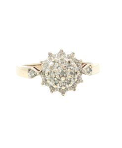 9ct Gold 0.05ct Illusion Set Diamond Cluster Ring