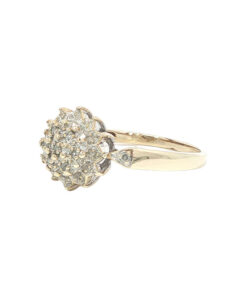 Alternative view of 9ct Gold 0.05ct Illusion Set Diamond Cluster Ring