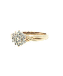 Alternative view of 9ct Gold 0.22ct Diamond Cluster Ring