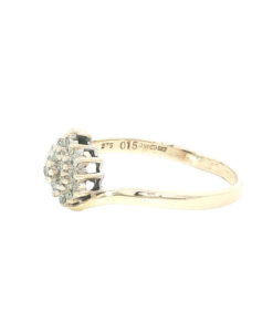 Alternative view of 9ct Gold 0.15ct Diamond Cluster Ring