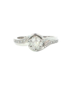 9ct White Gold 0.25ct Diamond Cluster Ring