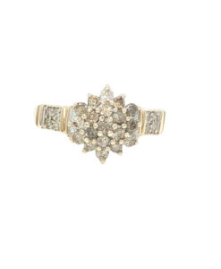 9ct Gold 0.50ct Champagne Diamond Cluster Ring