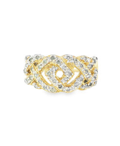 9ct Yellow Gold Diamond Weave Band Ring