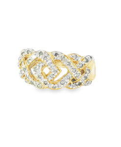 Alternative view of 9ct Yellow Gold Diamond Weave Band Ring