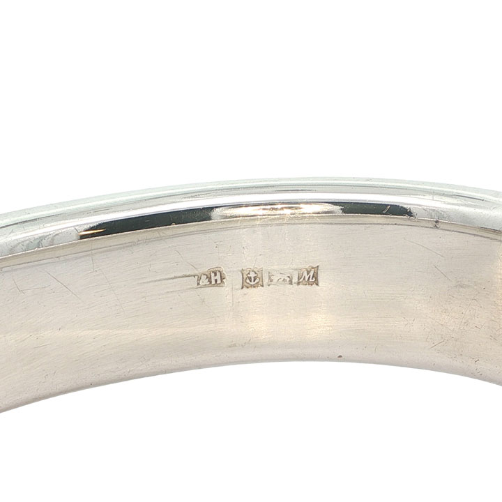 Vintage 9ct Rose Gold and Sterling Silver Textured Bangle – Birmingham 1961 - Image 6