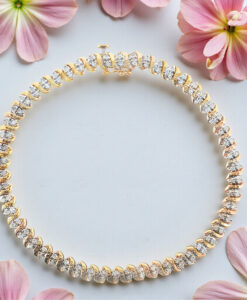 9ct Yellow Gold 1.00ct Diamond Bracelet – London Hallmarked