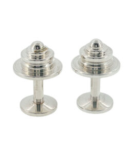 Vintage Tiffany & Co. Sterling Silver Dumbbell Cufflinks by Paloma Picasso – London Hallmarked 2003 - Image 4