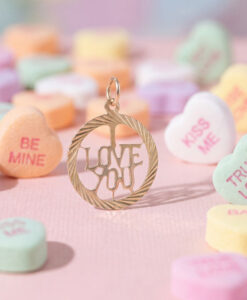 Vintage Georg Jensen 9ct Gold “I LOVE YOU” Pendant – London 1979