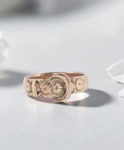 Antique Victorian 9ct Rose Gold Buckle Ring Birmingham 1891