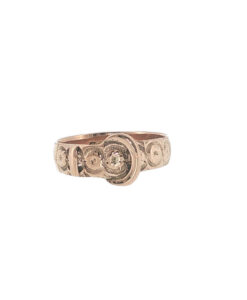 Alternative view of Antique Victorian 9ct Rose Gold Buckle Ring Birmingham 1891