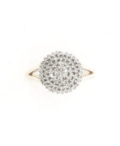9ct Gold 0.50ct Diamond Cluster Ring