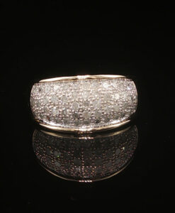 9ct Yellow Gold Diamond Cluster Band Ring – 1.00ct Diamonds