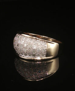 Alternative view of 9ct Yellow Gold Diamond Cluster Band Ring – 1.00ct Diamonds