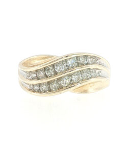 9ct Yellow Gold Diamond Wave Band Ring – .50ct Diamonds