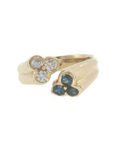 Vintage Kutchinsky Sapphire & Diamond Cluster Ring in 18ct Yellow Gold – London 1976 - Image 9