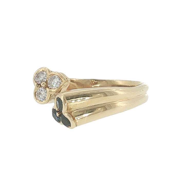 Vintage Kutchinsky Sapphire & Diamond Cluster Ring in 18ct Yellow Gold – London 1976 - Image 7