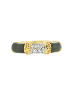 Alternative view of Vintage Kutchinsky 18ct Yellow Gold Diamond & Black Onyx Ring –  London 1975